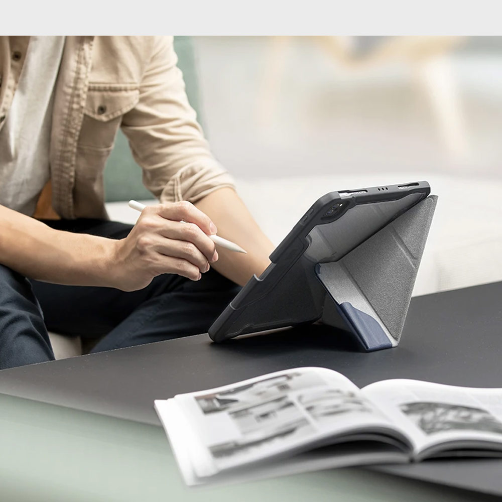 Picture of Apple iPad Air 10.9 2020 Case | Uniq Trexa Rugged Protective Case for iPad Pro 3rd Gen 2020 2021 iPad Air 10.9 2020 Stand Case Protection Case Flip Case (Red)