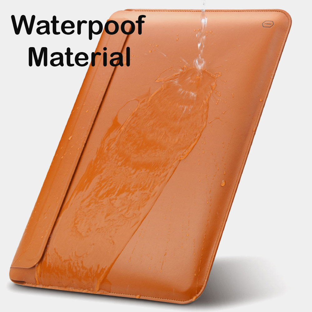 Picture of Apple Macbook Pro 14.2 2021 | WIWU Skin Pro Slim Stand PU Leather 2 in 1 Sleeve for Macbook Pro 16 M1 Pro M1 Max 2021 16 inches Laptop (Brown)