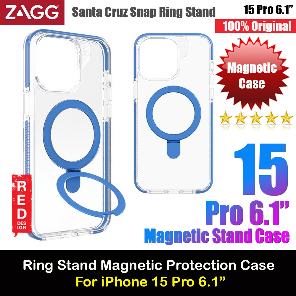 Picture of Zagg Santa Cruz Snap Ring Stand Magnetic Drop Protection Case for iPhone 15 Pro 6.1 (Blue) Apple iPhone 15 Pro 6.1- Apple iPhone 15 Pro 6.1 Cases, Apple iPhone 15 Pro 6.1 Covers, iPad Cases and a wide selection of Apple iPhone 15 Pro 6.1 Accessories in Malaysia, Sabah, Sarawak and Singapore 