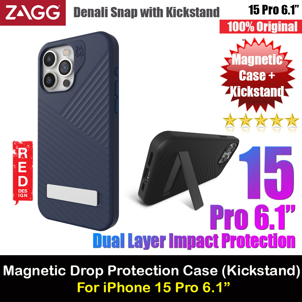 Picture of Zagg Denali Snap Kickstand Magnetic Dual Layer Drop Protection Case for iPhone 15 Pro 6.1 (Blue) Apple iPhone 15 Pro 6.1- Apple iPhone 15 Pro 6.1 Cases, Apple iPhone 15 Pro 6.1 Covers, iPad Cases and a wide selection of Apple iPhone 15 Pro 6.1 Accessories in Malaysia, Sabah, Sarawak and Singapore 