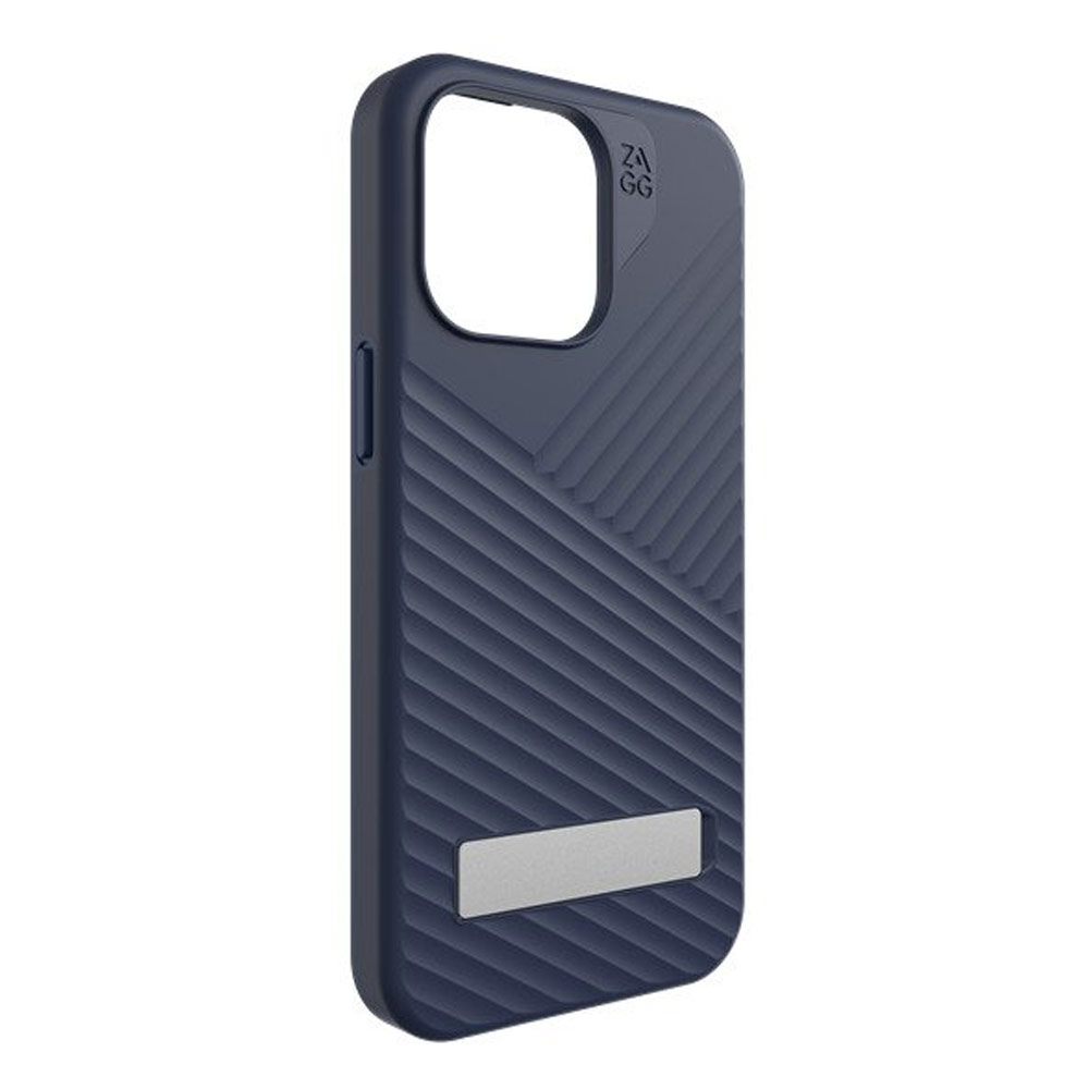 Picture of Apple iPhone 15 Pro Max 6.7 Case | Zagg Denali Snap Kickstand Magnetic Dual Layer Drop Protection Case for iPhone 15 Pro Max 6.7 (Blue)