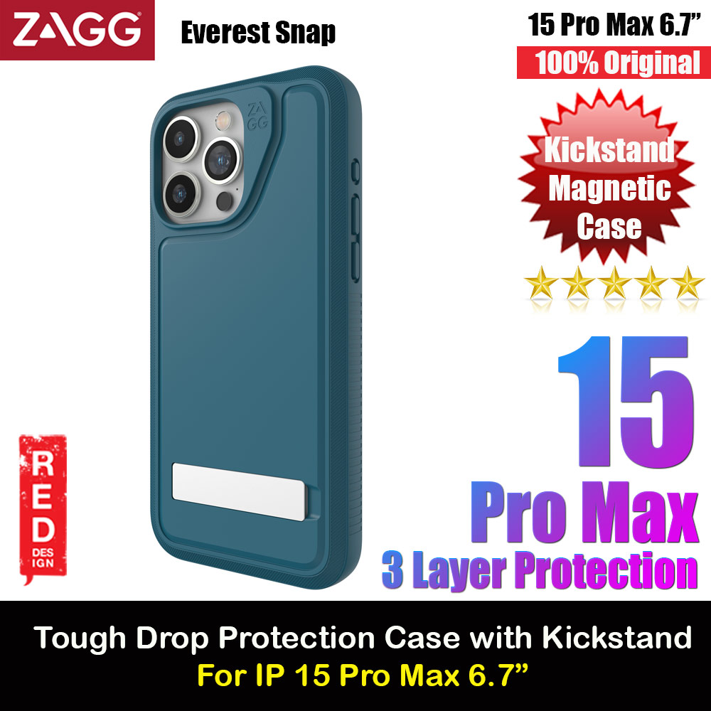 Picture of Zagg Everest Snap Extreme Magnetic Non Slip Drop Protection Case with Kickstand for iPhone 15 Pro Max 6.7 (Marine) Apple iPhone 15 Pro Max 6.7- Apple iPhone 15 Pro Max 6.7 Cases, Apple iPhone 15 Pro Max 6.7 Covers, iPad Cases and a wide selection of Apple iPhone 15 Pro Max 6.7 Accessories in Malaysia, Sabah, Sarawak and Singapore 