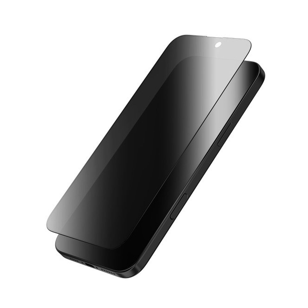 Picture of Apple iPhone 16 6.1 Screen Protector | Zagg Glass Elite Edge 2 Way Privacy Tempered Glass Screen Protector with Easy Installation Tray for iPhone 16 6.1 (Privacy)