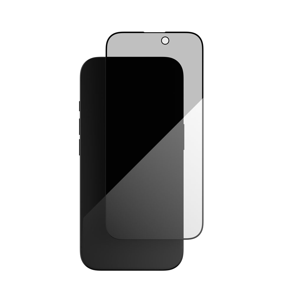 Picture of Apple iPhone 16 6.1 Screen Protector | Zagg Glass Elite Edge 2 Way Privacy Tempered Glass Screen Protector with Easy Installation Tray for iPhone 16 6.1 (Privacy)