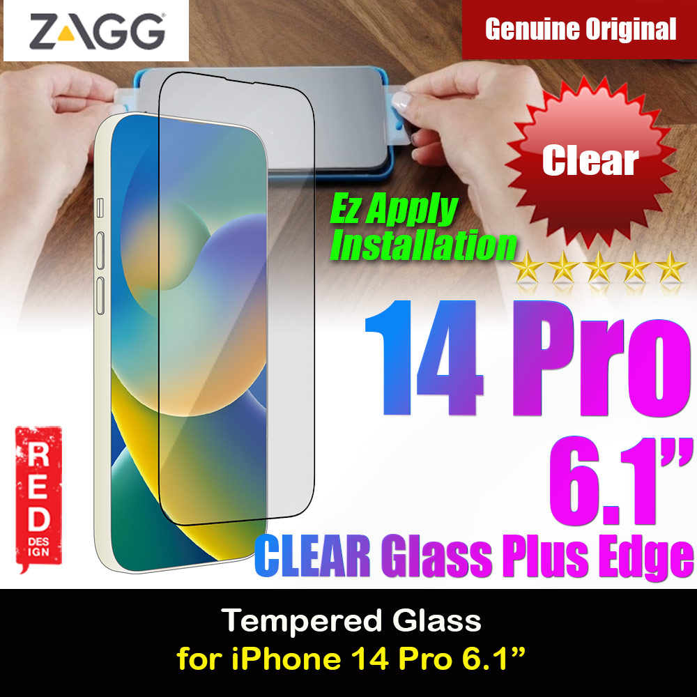 Picture of Zagg Glass Plus Edge Tempered Glass Screen Protector with Easy Installation Tray for iPhone 14 Pro 6.1 (Clear) Apple iPhone 14 Pro 6.1- Apple iPhone 14 Pro 6.1 Cases, Apple iPhone 14 Pro 6.1 Covers, iPad Cases and a wide selection of Apple iPhone 14 Pro 6.1 Accessories in Malaysia, Sabah, Sarawak and Singapore 