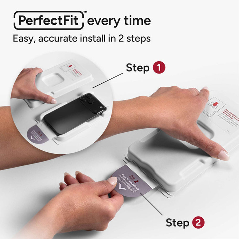 Picture of Apple iPhone Air 6.5 Screen Protector | Zagg Glass Plus Edge Tempered Glass Screen Protector with Easy Installation Tray for iPhone Air 6.5 (Clear)