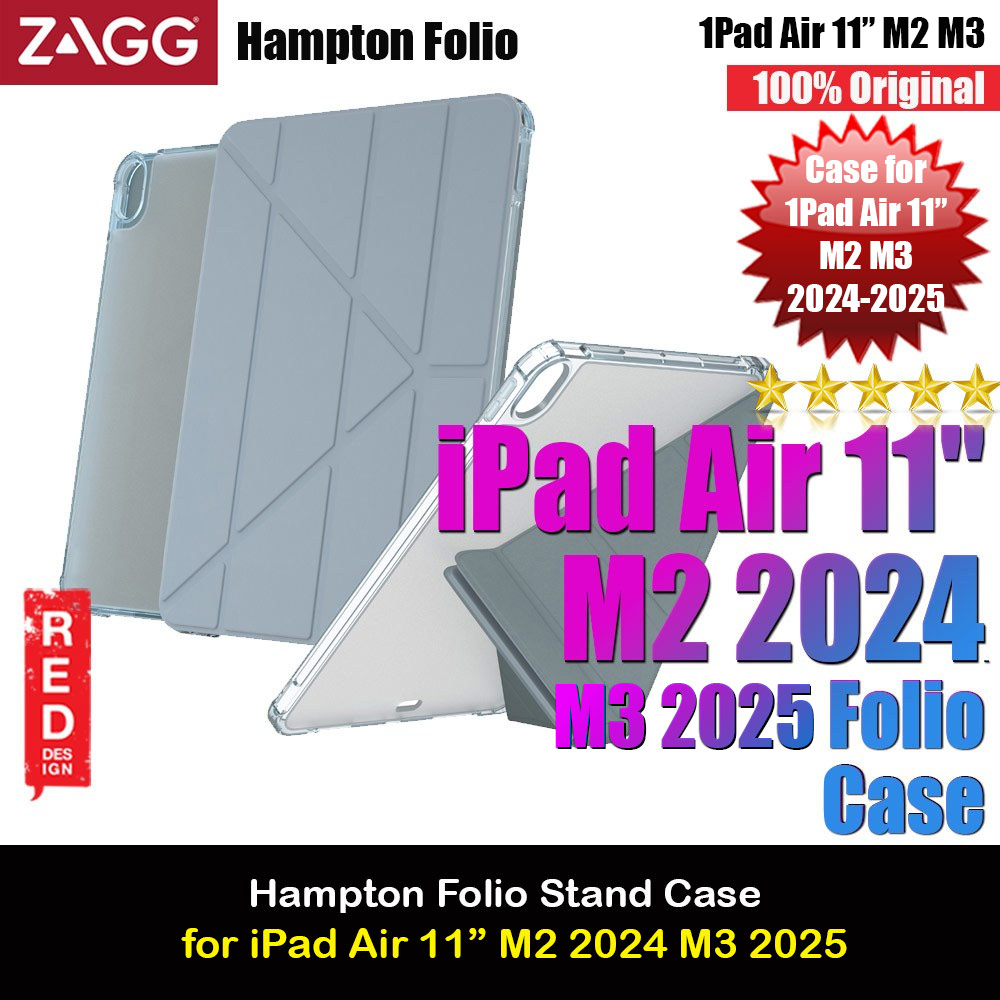Picture of Zagg Hampton Folio Protection Flip Stand Case for iPad Air 11 M2 2024 M3 2025 (Light Blue) Apple iPad Air 11 M3 2025- Apple iPad Air 11 M3 2025 Cases, Apple iPad Air 11 M3 2025 Covers, iPad Cases and a wide selection of Apple iPad Air 11 M3 2025 Accessories in Malaysia, Sabah, Sarawak and Singapore 