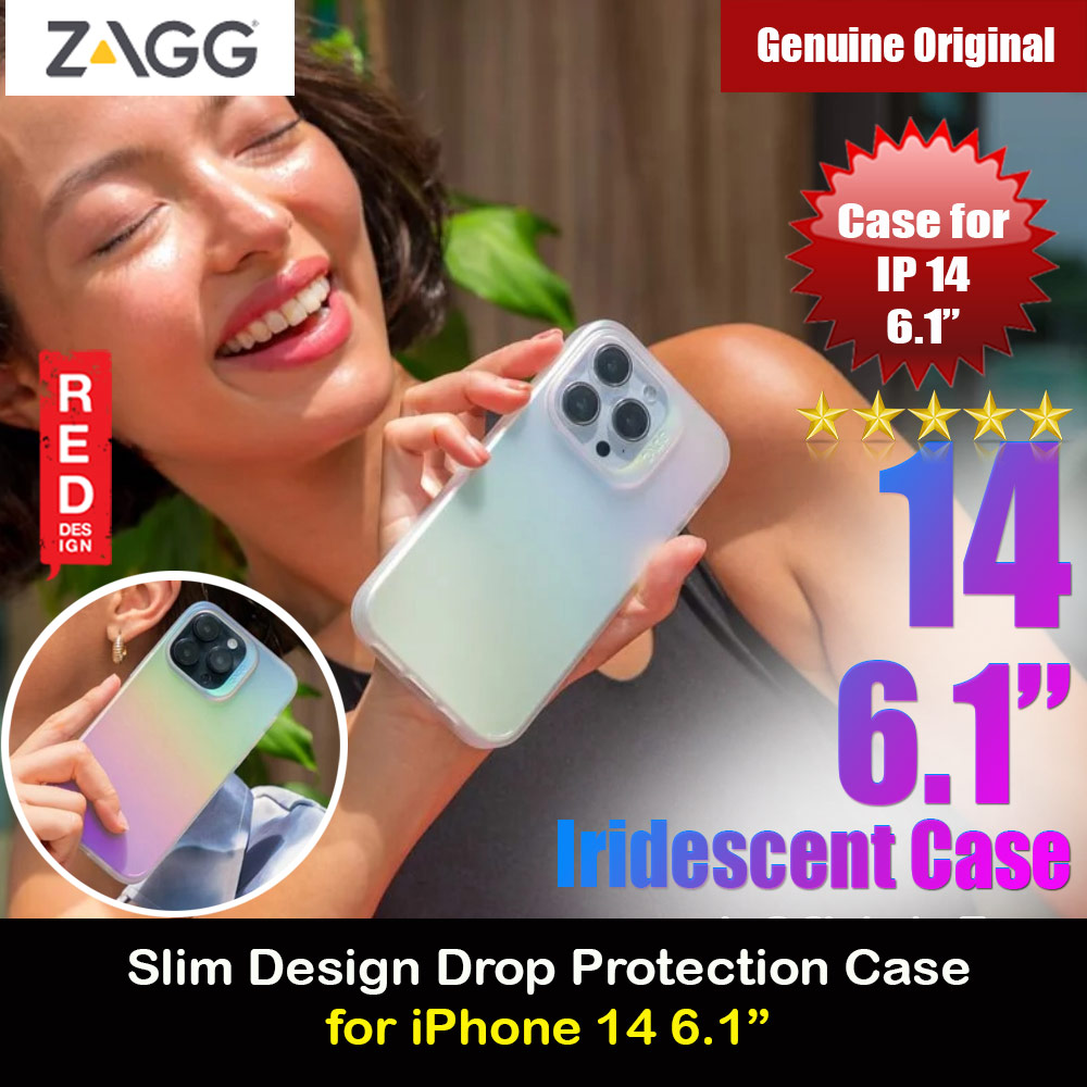 Picture of Zagg Iridescent Slim Design Improved Grip Drop Protection Anti Finger Print Case for iPhone 14 6.1 (Iridescent Matte Clear) Apple iPhone 14 6.1- Apple iPhone 14 6.1 Cases, Apple iPhone 14 6.1 Covers, iPad Cases and a wide selection of Apple iPhone 14 6.1 Accessories in Malaysia, Sabah, Sarawak and Singapore 
