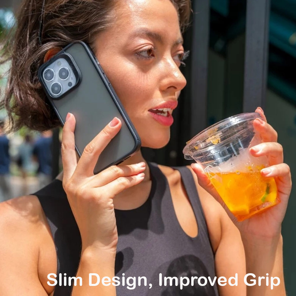 Picture of Apple iPhone 14 Pro Max 6.7 Case | Zagg Hampton Slim Design Improved Grip Drop Protection Anti Finger Print Case for iPhone 14 Pro Max 6.7 (Matte Black Tint)