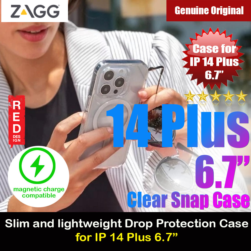 Picture of Zagg Clear Snap Slim Design Improved Grip Drop Protection Magsafe Compatible Case for iPhone 14 Plus 6.7 (Clear) Apple iPhone 14 Plus 6.7- Apple iPhone 14 Plus 6.7 Cases, Apple iPhone 14 Plus 6.7 Covers, iPad Cases and a wide selection of Apple iPhone 14 Plus 6.7 Accessories in Malaysia, Sabah, Sarawak and Singapore 