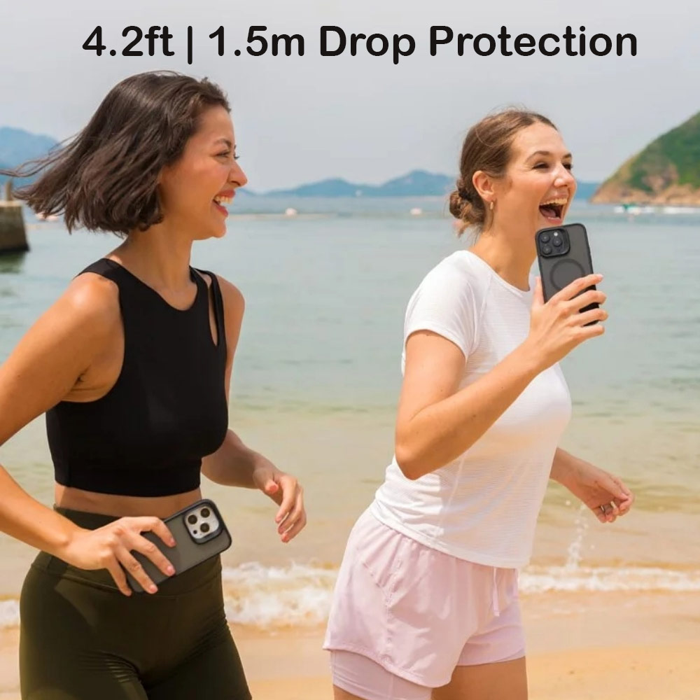 Picture of Apple iPhone 14 6.1 Case | Zagg Hampton Snap Slim Design Improved Grip Drop Protection Magsafe Compatible Case for iPhone 14 6.1 (Matte Black Tint)