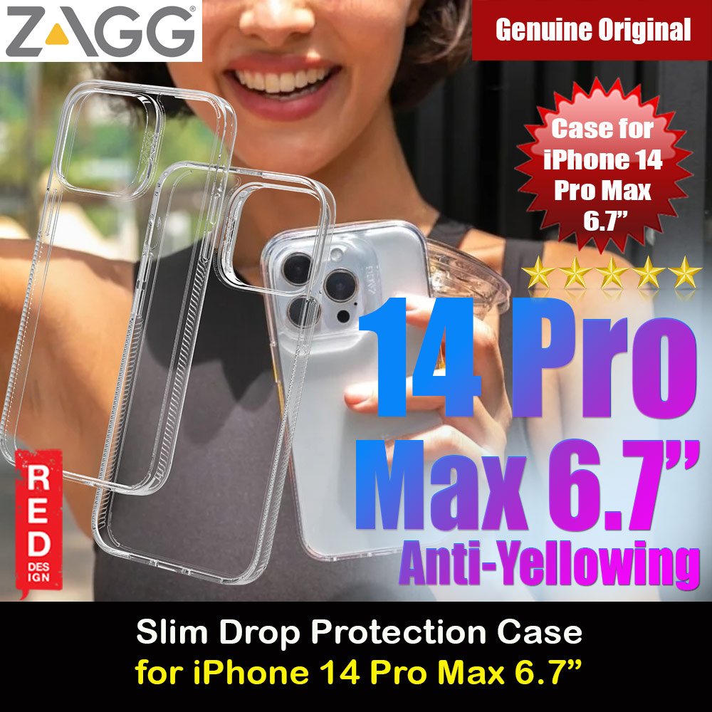 Picture of Zagg Slim Improved Grip Drop Protection Case for iPhone 14 Pro Max 6.7 (Clear) Apple iPhone 14 Pro Max 6.7- Apple iPhone 14 Pro Max 6.7 Cases, Apple iPhone 14 Pro Max 6.7 Covers, iPad Cases and a wide selection of Apple iPhone 14 Pro Max 6.7 Accessories in Malaysia, Sabah, Sarawak and Singapore 
