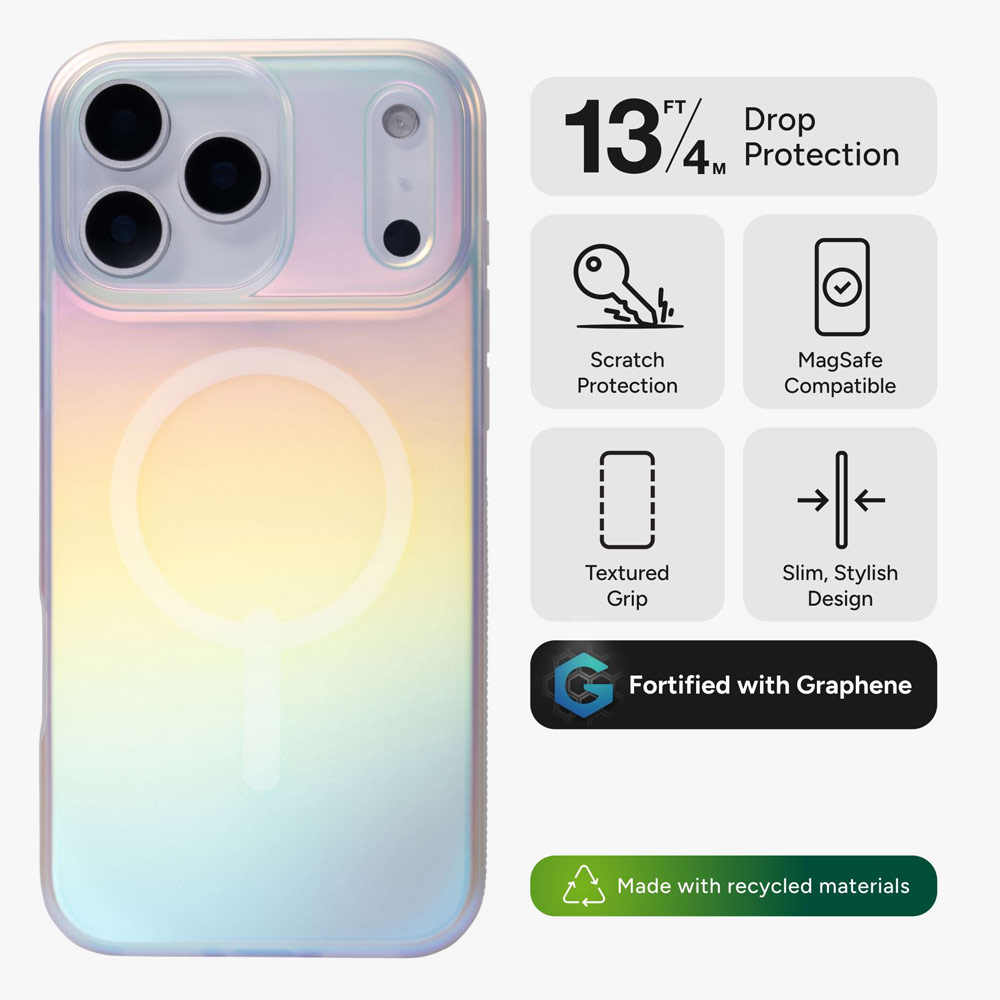 Picture of Apple iPhone 17 Pro Max 6.9 Case | Zagg Milan Snap Magnetic Drop Protection Case for iPhone 17 Pro Max 6.9 (Iridescent)