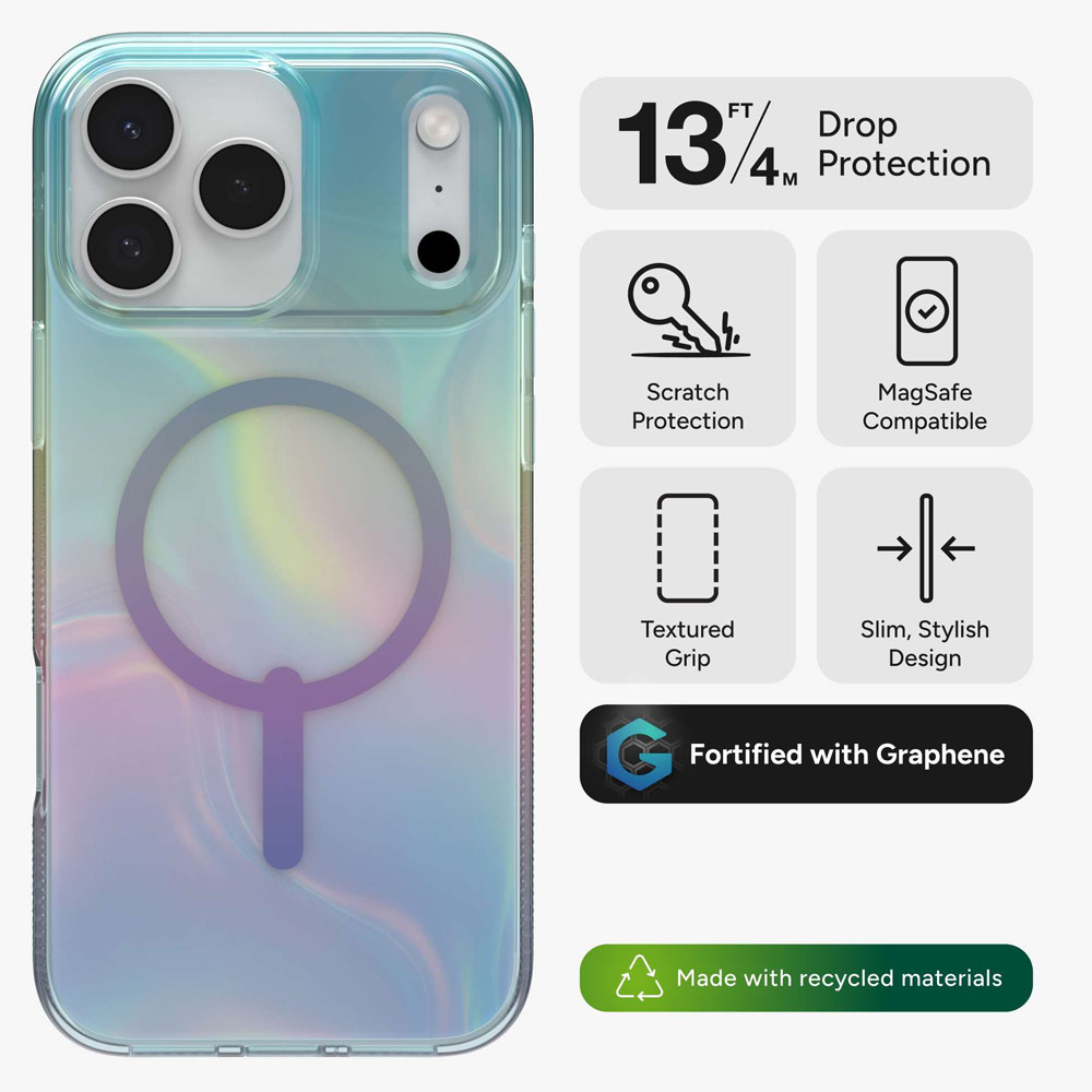 Picture of Apple iPhone 17 Pro 6.3 Case | Zagg Milan Snap Magnetic Drop Protection Case for iPhone 17 Pro 6.3 (Iridescent Light)