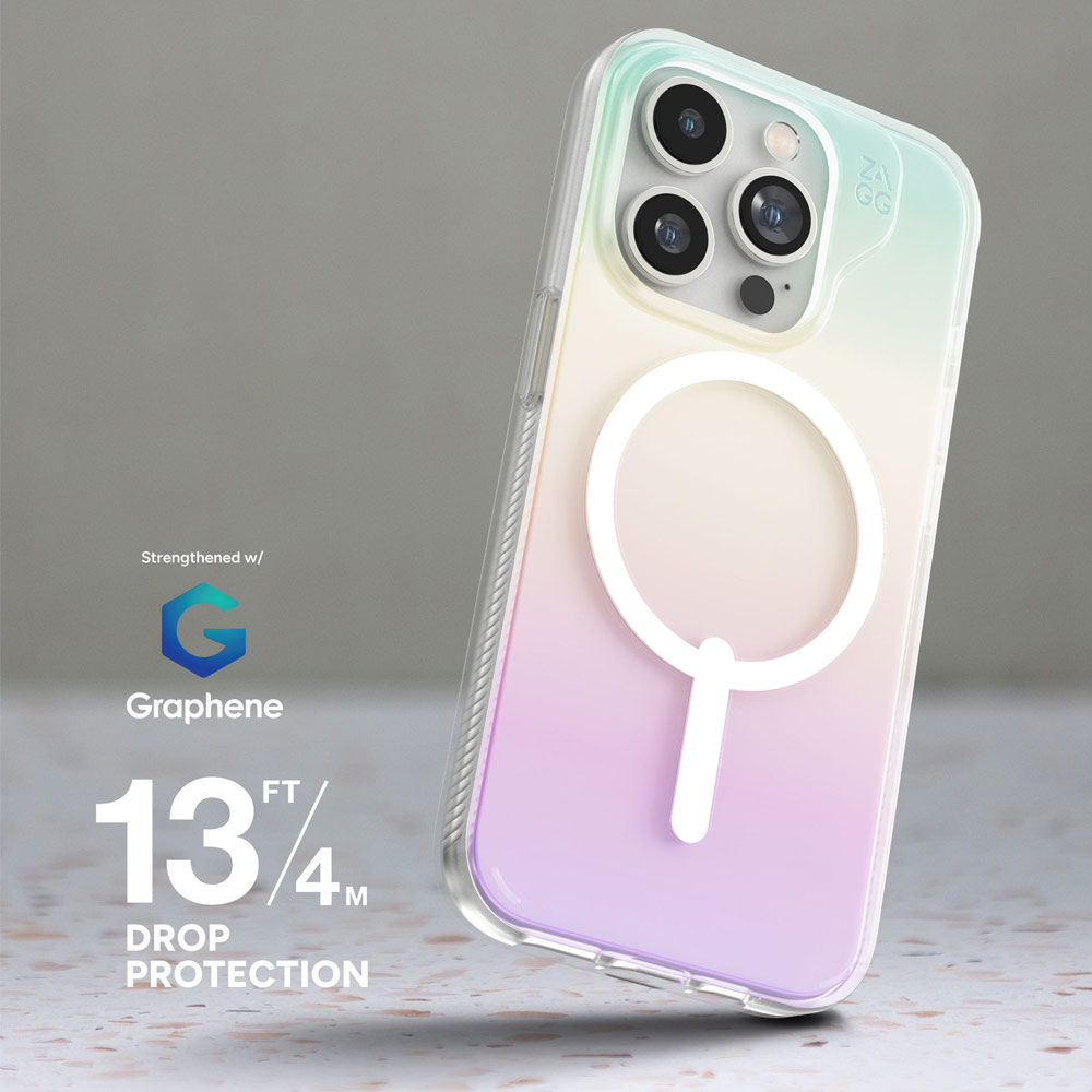 Picture of Apple iPhone 15 Pro Max 6.7 Case | Zagg Milan Snap Magnetic Drop Protection Case for iPhone 15 Pro Max 6.7 (Iridescent)