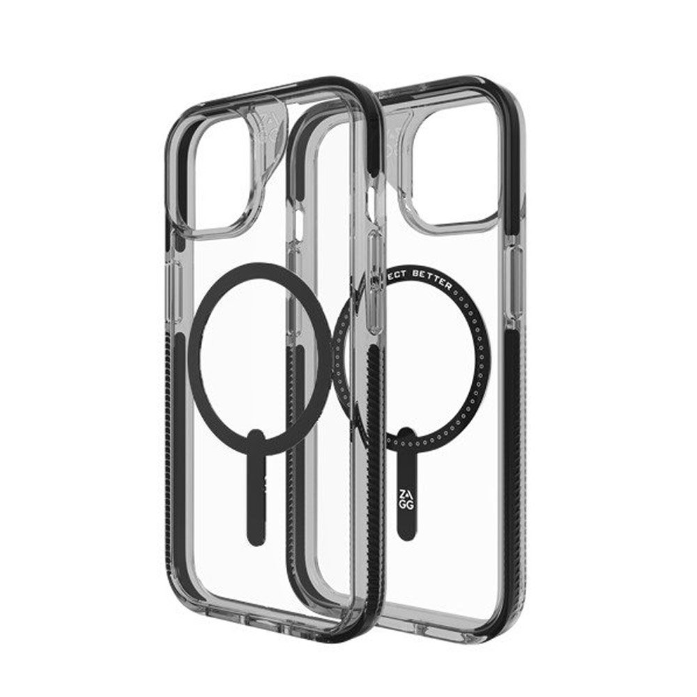 Picture of Apple iPhone 15 6.1 Case | Zagg Santa Cruz Snap Magnetic Slim Lightweight Non Slip Drop Protection Case for iPhone 15 6.1 (Black)