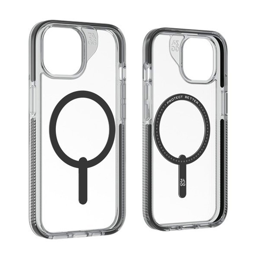 Picture of Apple iPhone 15 6.1 Case | Zagg Santa Cruz Snap Magnetic Slim Lightweight Non Slip Drop Protection Case for iPhone 15 6.1 (Black)