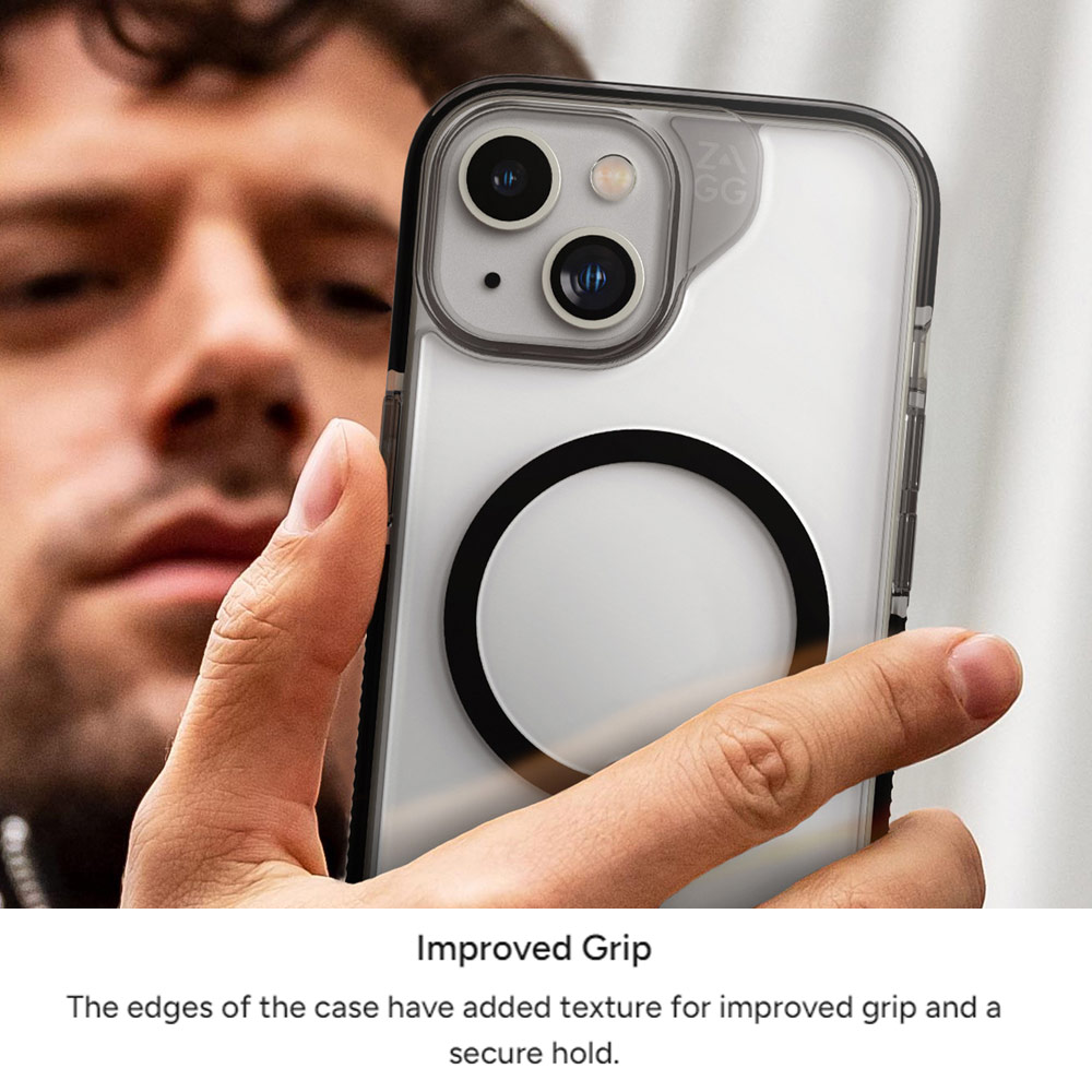 Picture of Apple iPhone 15 6.1 Case | Zagg Santa Cruz Snap Magnetic Slim Lightweight Non Slip Drop Protection Case for iPhone 15 6.1 (Blue)