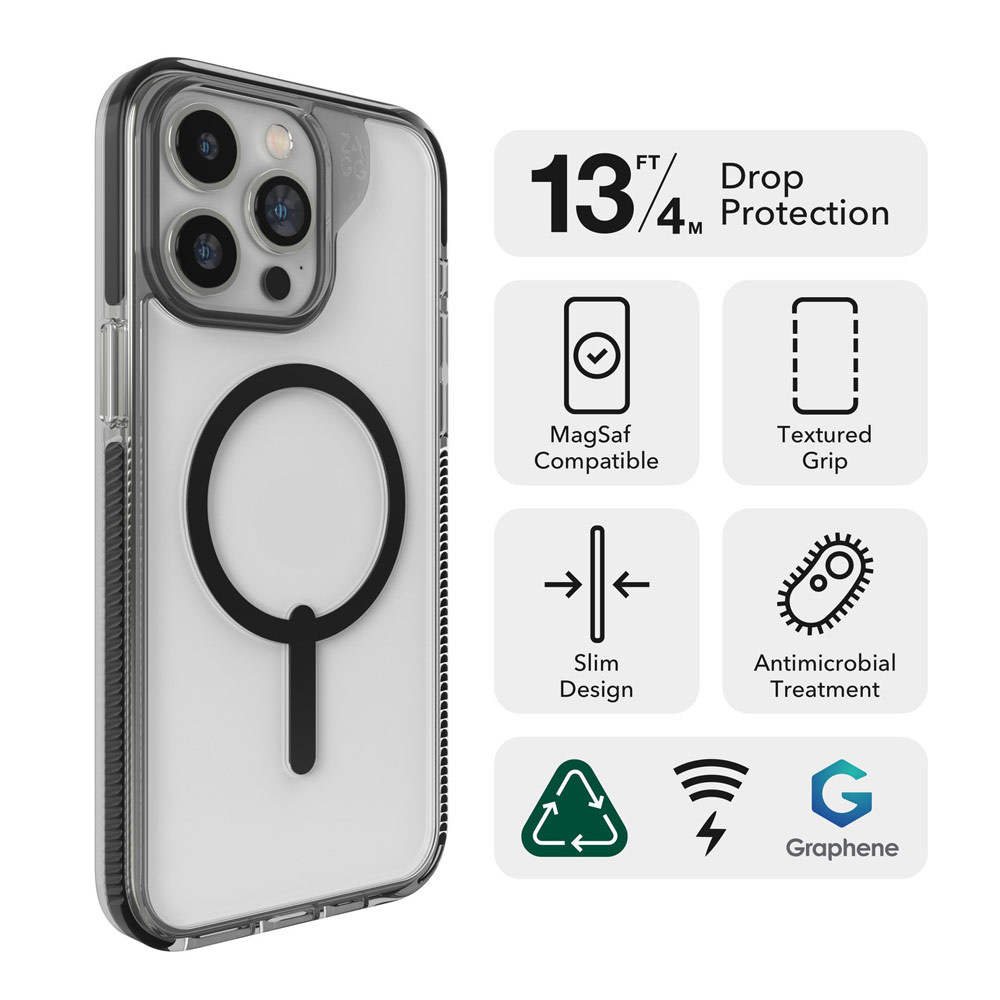 Picture of Apple iPhone 15 Pro 6.1 Case | Zagg Santa Cruz Snap Magnetic Slim Lightweight Non Slip Drop Protection Case for iPhone 15 Pro 6.1 (Blue)