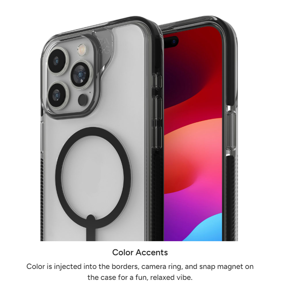 Picture of Apple iPhone 15 Pro 6.1 Case | Zagg Santa Cruz Snap Magnetic Slim Lightweight Non Slip Drop Protection Case for iPhone 15 Pro 6.1 (Blue)