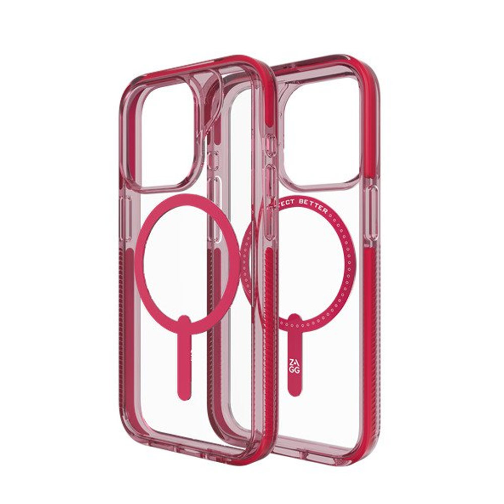 Picture of Apple iPhone 15 Pro 6.1 Case | Zagg Santa Cruz Snap Magnetic Slim Lightweight Non Slip Drop Protection Case for iPhone 15 Pro 6.1 (Magenta)